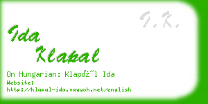 ida klapal business card